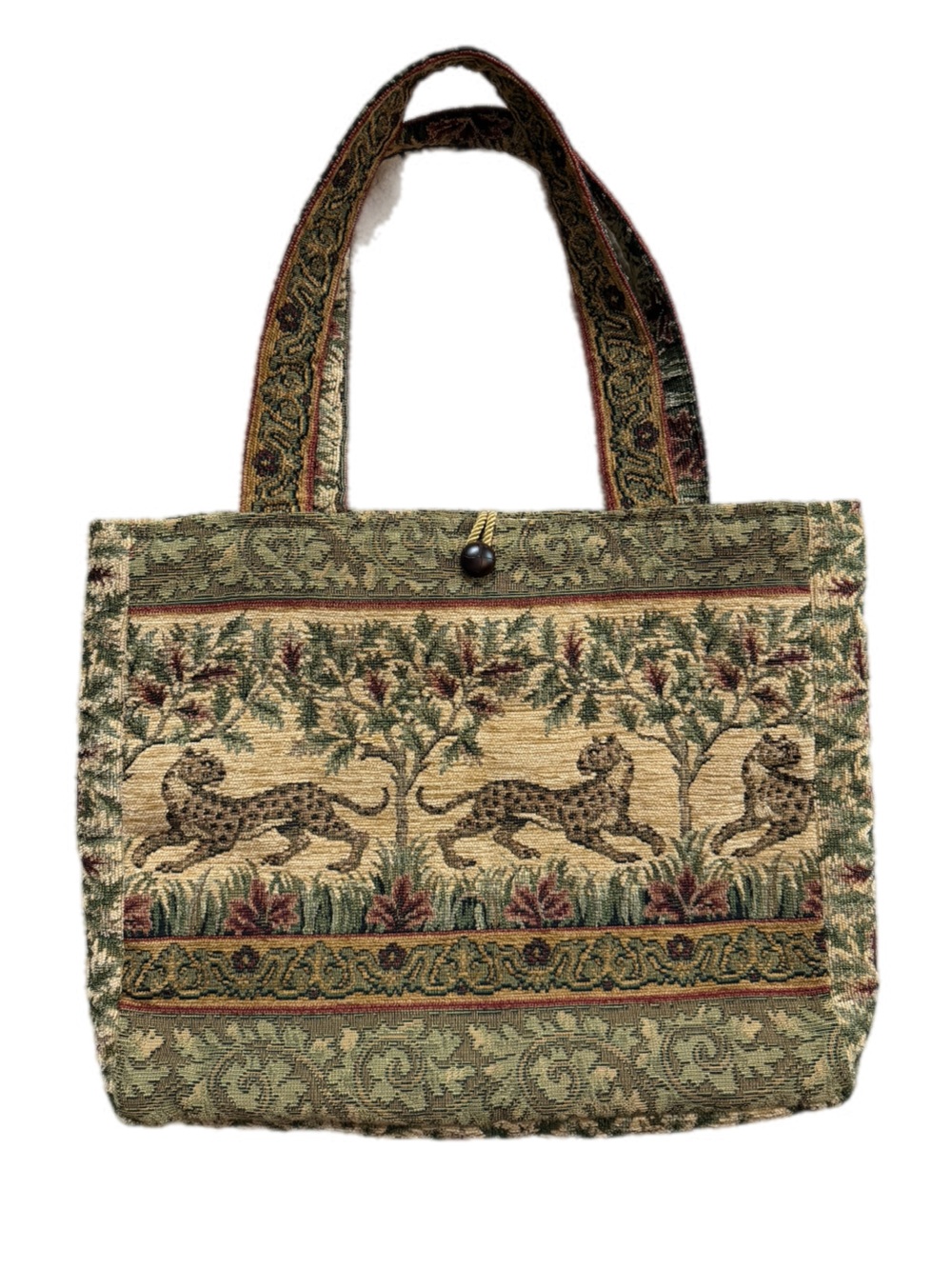 Handmade Vintage Gobelin Tapestry
Leopard Safari Tote